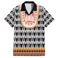 Cameroon Traditional Family Matching Off The Shoulder Long Sleeve Dress and Hawaiian Shirt Toghu Pattern
