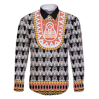 Cameroon Traditional Family Matching Off The Shoulder Long Sleeve Dress and Hawaiian Shirt Toghu Pattern