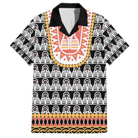 Cameroon Traditional Family Matching Short Sleeve Bodycon Dress and Hawaiian Shirt Toghu Pattern