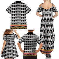 Cameroon Traditional Family Matching Summer Maxi Dress and Hawaiian Shirt Toghu Pattern