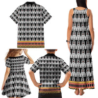 Cameroon Traditional Family Matching Tank Maxi Dress and Hawaiian Shirt Toghu Pattern