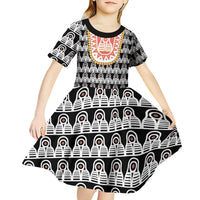Cameroon Traditional Kid Short Sleeve Dress Toghu Pattern