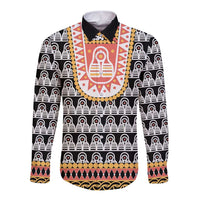 Cameroon Traditional Long Sleeve Button Shirt Toghu Pattern