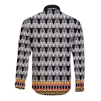 Cameroon Traditional Long Sleeve Button Shirt Toghu Pattern