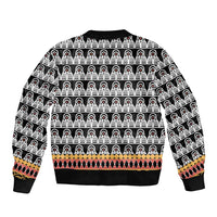 Cameroon Traditional Sleeve Zip Bomber Jacket Toghu Pattern