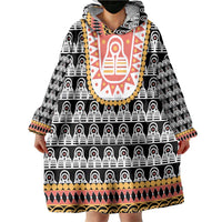Cameroon Traditional Wearable Blanket Hoodie Toghu Pattern