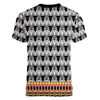 Cameroon Traditional Women V-Neck T-Shirt Toghu Pattern