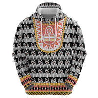 Cameroon Traditional Zip Hoodie Toghu Pattern