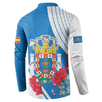 Melilla Button Sweatshirt Coat Of Arms Red Carnation