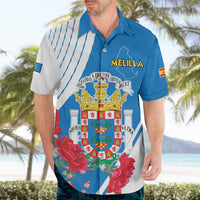 Melilla Hawaiian Shirt Coat Of Arms Red Carnation
