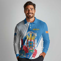 Melilla Long Sleeve Polo Shirt Coat Of Arms Red Carnation