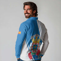 Melilla Long Sleeve Polo Shirt Coat Of Arms Red Carnation