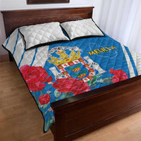 Melilla Quilt Bed Set Coat Of Arms Red Carnation