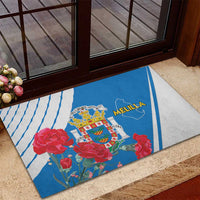 Melilla Rubber Doormat Coat Of Arms Red Carnation
