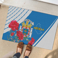 Melilla Rubber Doormat Coat Of Arms Red Carnation