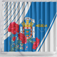 Melilla Shower Curtain Coat Of Arms Red Carnation