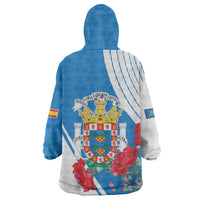 Melilla Wearable Blanket Hoodie Coat Of Arms Red Carnation