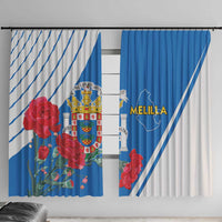 Melilla Window Curtain Coat Of Arms Red Carnation