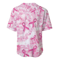 Breast Cancer Awareness Pink Ribbon Baseball Jersey Tie Dye Style - Wonder Print Shop