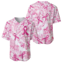 Breast Cancer Awareness Pink Ribbon Baseball Jersey Tie Dye Style - Wonder Print Shop
