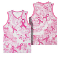 Breast Cancer Awareness Pink Ribbon Basketball Jersey Tie Dye Style - Wonder Print Shop