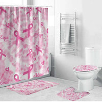 Breast Cancer Awareness Pink Ribbon Bathroom Set Tie Dye Style - Wonder Print Shop