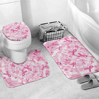 Breast Cancer Awareness Pink Ribbon Bathroom Set Tie Dye Style - Wonder Print Shop