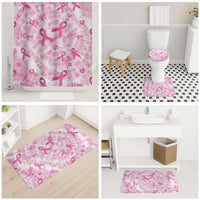 Breast Cancer Awareness Pink Ribbon Bathroom Set Tie Dye Style - Wonder Print Shop