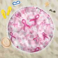 Breast Cancer Awareness Pink Ribbon Beach Blanket Tie Dye Style - Wonder Print Shop