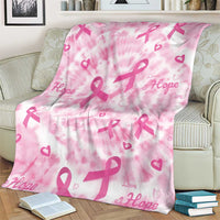 Breast Cancer Awareness Pink Ribbon Blanket Tie Dye Style - Wonder Print Shop