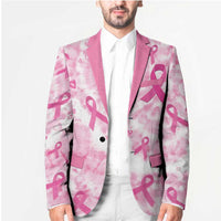 Breast Cancer Awareness Pink Ribbon Blazer Tie Dye Style - Wonder Print Shop