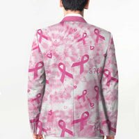 Breast Cancer Awareness Pink Ribbon Blazer Tie Dye Style - Wonder Print Shop