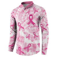 Breast Cancer Awareness Pink Ribbon Button Sweatshirt Tie Dye Style - Wonder Print Shop