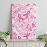 Breast Cancer Awareness Pink Ribbon Canvas Wall Art Tie Dye Style - Wonder Print Shop