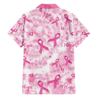Breast Cancer Awareness Pink Ribbon Family Matching Off The Shoulder Long Sleeve Dress and Hawaiian Shirt Tie Dye Style - Wonder Print Shop