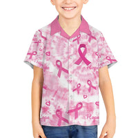 Breast Cancer Awareness Pink Ribbon Family Matching Summer Maxi Dress and Hawaiian Shirt Tie Dye Style - Wonder Print Shop