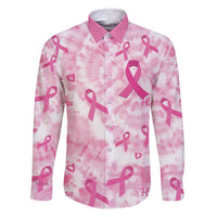 Breast Cancer Awareness Pink Ribbon Family Matching Tank Maxi Dress and Hawaiian Shirt Tie Dye Style - Wonder Print Shop