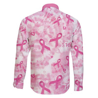 Breast Cancer Awareness Pink Ribbon Family Matching Tank Maxi Dress and Hawaiian Shirt Tie Dye Style - Wonder Print Shop
