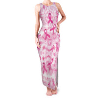 Breast Cancer Awareness Pink Ribbon Family Matching Tank Maxi Dress and Hawaiian Shirt Tie Dye Style - Wonder Print Shop