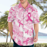 Breast Cancer Awareness Pink Ribbon Hawaiian Shirt Tie Dye Style - Wonder Print Shop