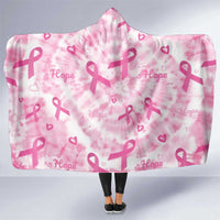 Breast Cancer Awareness Pink Ribbon Hooded Blanket Tie Dye Style - Wonder Print Shop