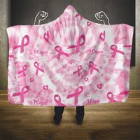 Breast Cancer Awareness Pink Ribbon Hooded Blanket Tie Dye Style - Wonder Print Shop