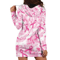 Breast Cancer Awareness Pink Ribbon Hoodie Dress Tie Dye Style - Wonder Print Shop