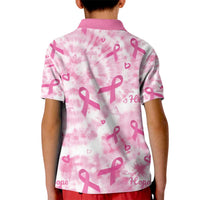 Breast Cancer Awareness Pink Ribbon Kid Polo Shirt Tie Dye Style - Wonder Print Shop