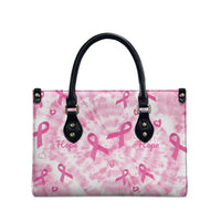 Breast Cancer Awareness Pink Ribbon Leather Bag Tie Dye Style - Wonder Print Shop
