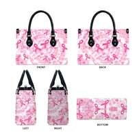 Breast Cancer Awareness Pink Ribbon Leather Bag Tie Dye Style - Wonder Print Shop