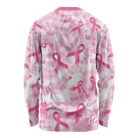 Breast Cancer Awareness Pink Ribbon Long Sleeve Shirt Tie Dye Style - Wonder Print Shop