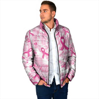 Breast Cancer Awareness Pink Ribbon Padded Jacket Tie Dye Style - Wonder Print Shop