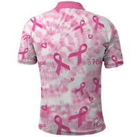 Breast Cancer Awareness Pink Ribbon Polo Shirt Tie Dye Style - Wonder Print Shop