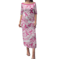 Breast Cancer Awareness Pink Ribbon Puletasi Tie Dye Style - Wonder Print Shop